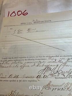1006 Thibodeaux Louisiana CIVIL War Stables Shovel Requisition Sgn Col S B Jones