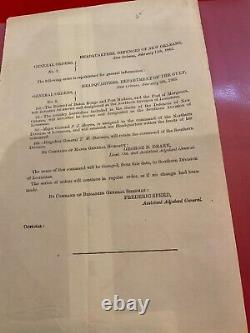 1023 CIVIL War Louisiana Occupation Order Port Hudson Monganza Generals Mention