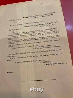 1023 CIVIL War Louisiana Occupation Order Port Hudson Monganza Generals Mention