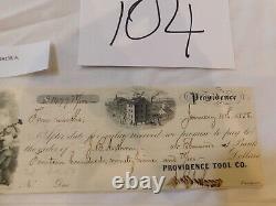 104 Civil War Era Providence Rhode Island Armory. Tool Co 3 Invoices Note Logos