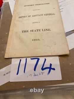1174 Csa Virginia State Line Document 1863 Rooney Lee # 36 Gov. John Letcher