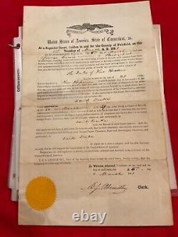 1239 CIVIL WAR CONN 6th VOL INFY 1861 CITIZENSHIP GEORGE LEWIS CERTIFICATE
