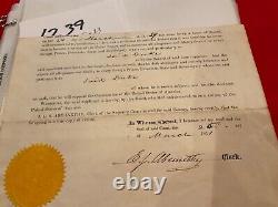 1239 CIVIL WAR CONN 6th VOL INFY 1861 CITIZENSHIP GEORGE LEWIS CERTIFICATE