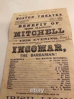 1354 Actress Maggie Mitchell Broadside Booth Tea With/lincoln South Sympathies