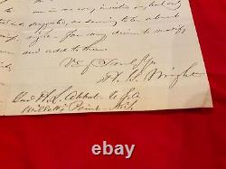1367 CIVIL War Gen Horatio Wright 1879 Letter Willets Point To Ge Hs Abbot
