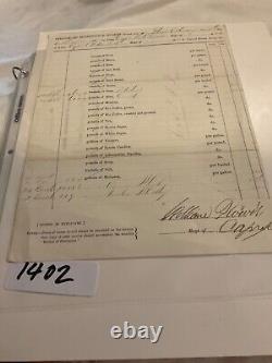 1402 CIVIL War Rations New Orleans La 29 Barrels Of Whiskey & Burbon 1864