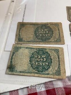 144 CIVIL WAR FRACTIONAL MONEY SHINPLASTERS GROUP OF 4 Note Denominations