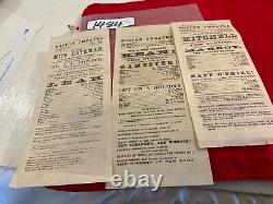 1484 CIVIL War Theater Group Of 3 Broadsides 1866 Boston Theatre Several Plays