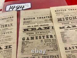 1484 CIVIL War Theater Group Of 3 Broadsides 1866 Boston Theatre Several Plays