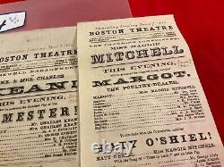 1484 CIVIL War Theater Group Of 3 Broadsides 1866 Boston Theatre Several Plays