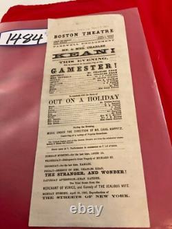 1484 CIVIL War Theater Group Of 3 Broadsides 1866 Boston Theatre Several Plays