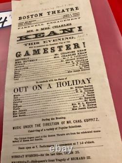1484 CIVIL War Theater Group Of 3 Broadsides 1866 Boston Theatre Several Plays