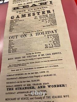 1484 CIVIL War Theater Group Of 3 Broadsides 1866 Boston Theatre Several Plays