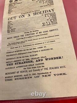 1484 CIVIL War Theater Group Of 3 Broadsides 1866 Boston Theatre Several Plays