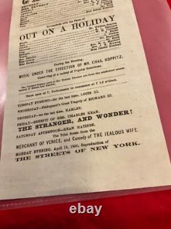 1484 CIVIL War Theater Group Of 3 Broadsides 1866 Boston Theatre Several Plays