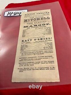 1484 CIVIL War Theater Group Of 3 Broadsides 1866 Boston Theatre Several Plays