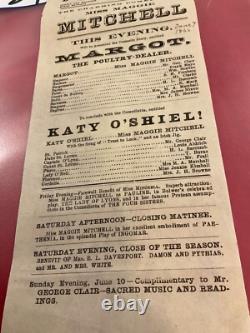 1484 CIVIL War Theater Group Of 3 Broadsides 1866 Boston Theatre Several Plays