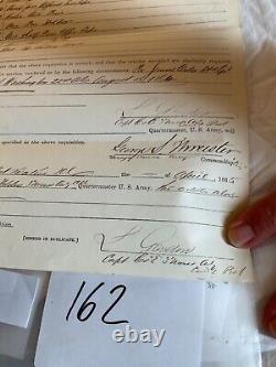 162 CIVIL War Washington Ft Baker Us Army Supplies Sgd Major Geo Worcester 1865