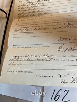 162 CIVIL War Washington Ft Baker Us Army Supplies Sgd Major Geo Worcester 1865