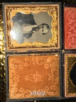 1800's Ambrotype 1/9 Plate 4 In Total
