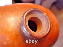 1800s Confederate or Napoleon-Related Gourd Canteen Turned Wood Spout Inscribed
