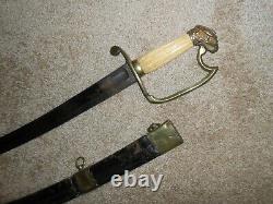 1812 US Eagle Head Officer Sword With Scabbard, Pre Civil War