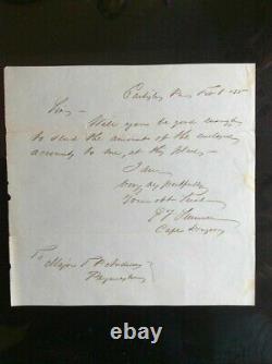 1835 Signed Letter Civil War Major General EDWIN SUMNER Fredericksburg Antietam