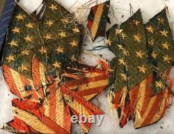 1860 1898 AMERICAN, N. Y. SILK Flag Remnants