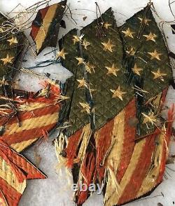 1860 1898 AMERICAN, N. Y. SILK Flag Remnants