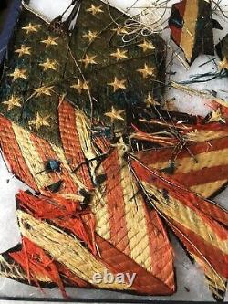 1860 1898 AMERICAN, N. Y. SILK Flag Remnants