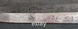 1860's Civil War Era English Dirk w Rare Etched Slogan in Orig Sheath