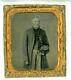 1860's Civil War Old Man Union Soldier with Beard Tin Type Photo in GF Frame