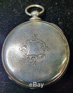 1860's Civil War Silver Key Wind Pocket Watch Serviced and Woring Great