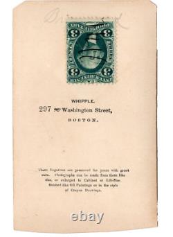 1860s BOSTON Civil War Man ID Military Uniform Goatee Revenue Stamp CDV WHIPPLE