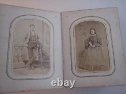 1860s CIVIL WAR ERA PHOTO ALBUM. 46 IMAGES. TINTYPES/CDV'S