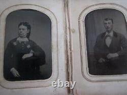 1860s CIVIL WAR ERA PHOTO ALBUM. 46 IMAGES. TINTYPES/CDV'S