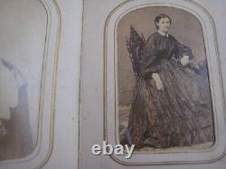 1860s CIVIL WAR ERA PHOTO ALBUM. 46 IMAGES. TINTYPES/CDV'S