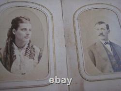 1860s CIVIL WAR ERA PHOTO ALBUM. 46 IMAGES. TINTYPES/CDV'S