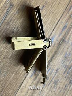 1860s CIVIL WAR MINIATURE BOOK FORM LOCKET WITH SOLDIER PHOTOS BRASS RARE