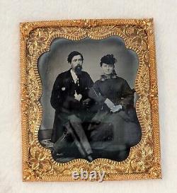 1860s Silver Daguerreotype, Holmes Booth & Hayden's Superfine Tintype Gold Frame