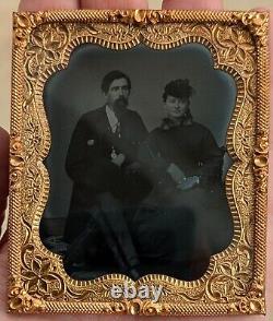 1860s Silver Daguerreotype, Holmes Booth & Hayden's Superfine Tintype Gold Frame