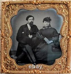 1860s Silver Daguerreotype, Holmes Booth & Hayden's Superfine Tintype Gold Frame