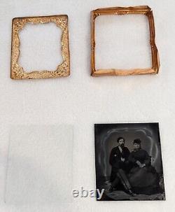 1860s Silver Daguerreotype, Holmes Booth & Hayden's Superfine Tintype Gold Frame