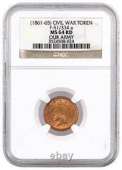 (1861-1865) United States Our Army Civil War Token NGC MS64 RD Story Vault