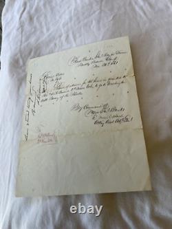 1861 Civil War General Seth Williams Muddy Branch Camp Md Furlough Gen Banks 445