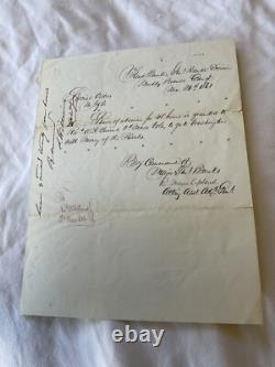 1861 Civil War General Seth Williams Muddy Branch Camp Md Furlough Gen Banks 445