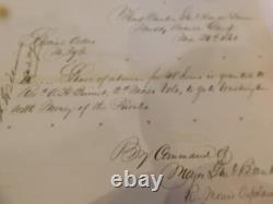 1861 Civil War General Seth Williams Muddy Branch Camp Md Furlough Gen Banks 445