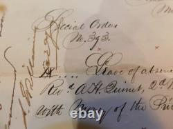 1861 Civil War General Seth Williams Muddy Branch Camp Md Furlough Gen Banks 445