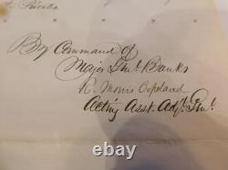 1861 Civil War General Seth Williams Muddy Branch Camp Md Furlough Gen Banks 445