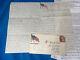 1861 Civil War Soldier Letter To Wife American Flag Stationary, Stamped Envelop